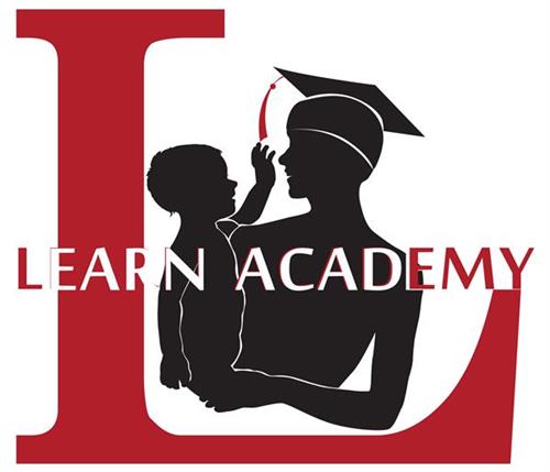 Learn Academy logo with a big L and mother and child 